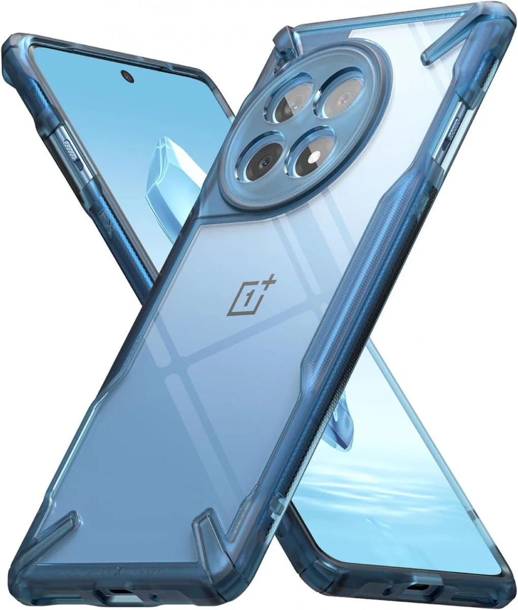 Ringke Fusion X OnePlus 12R Hoesje Back Cover Blauw afbeelding 2