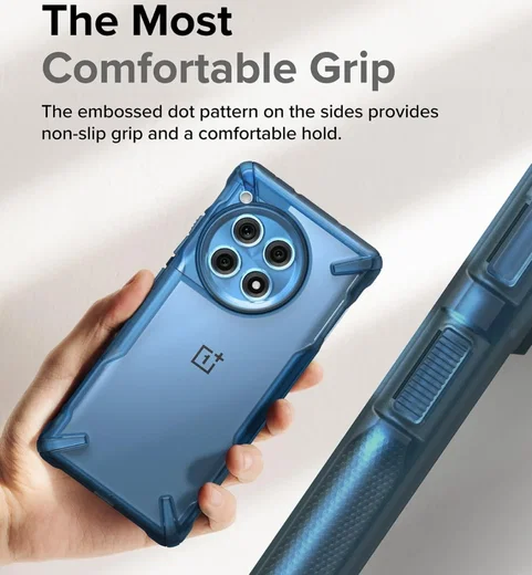 Ringke Fusion X OnePlus 12R Hoesje Back Cover Blauw afbeelding 3