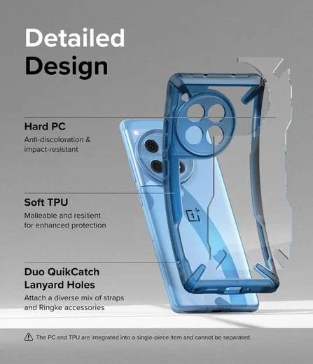 Ringke Fusion X OnePlus 12R Hoesje Back Cover Blauw afbeelding 5