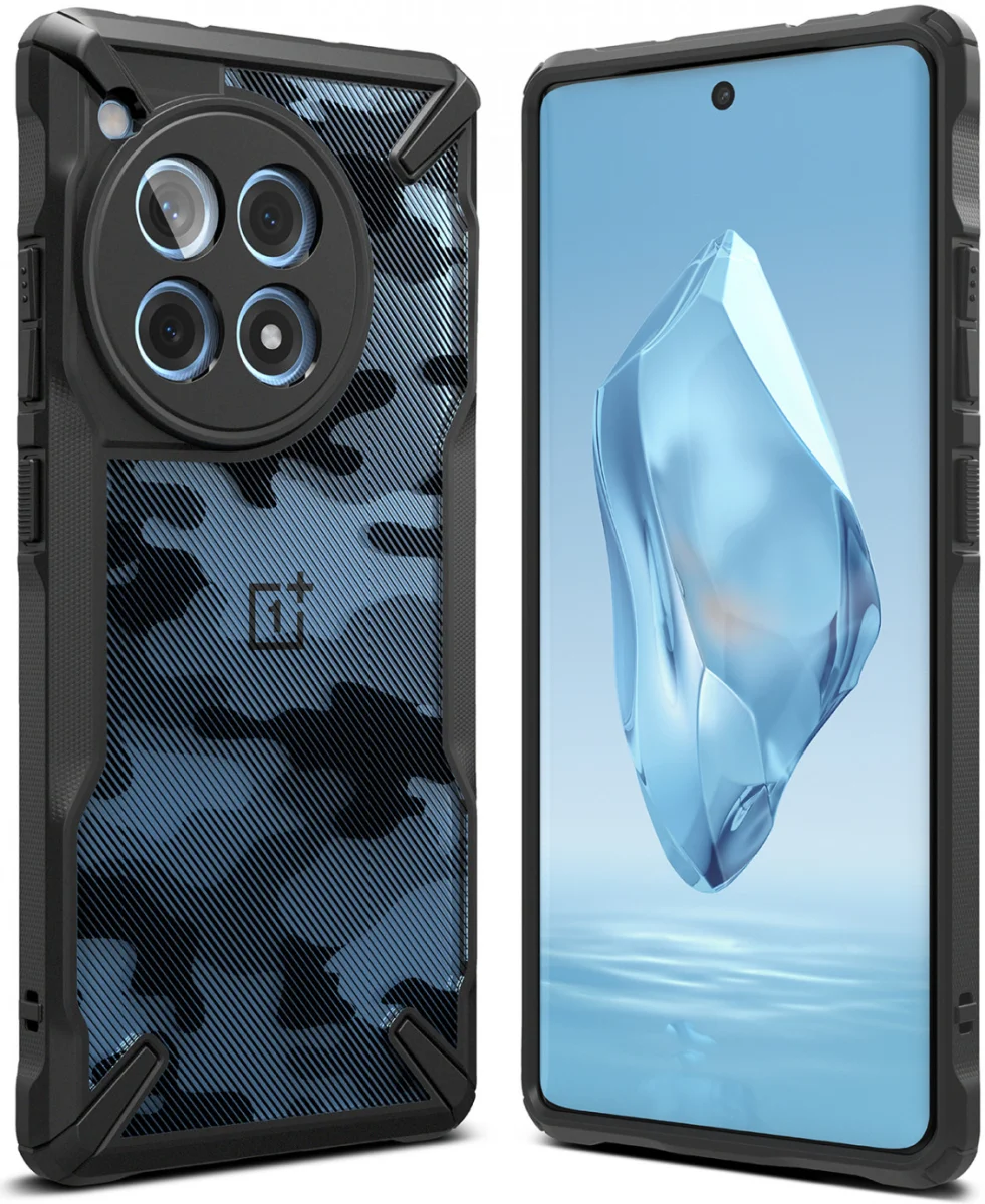 Ringke Fusion X OnePlus 12R Hoesje Back Cover Camo Zwart afbeelding 11