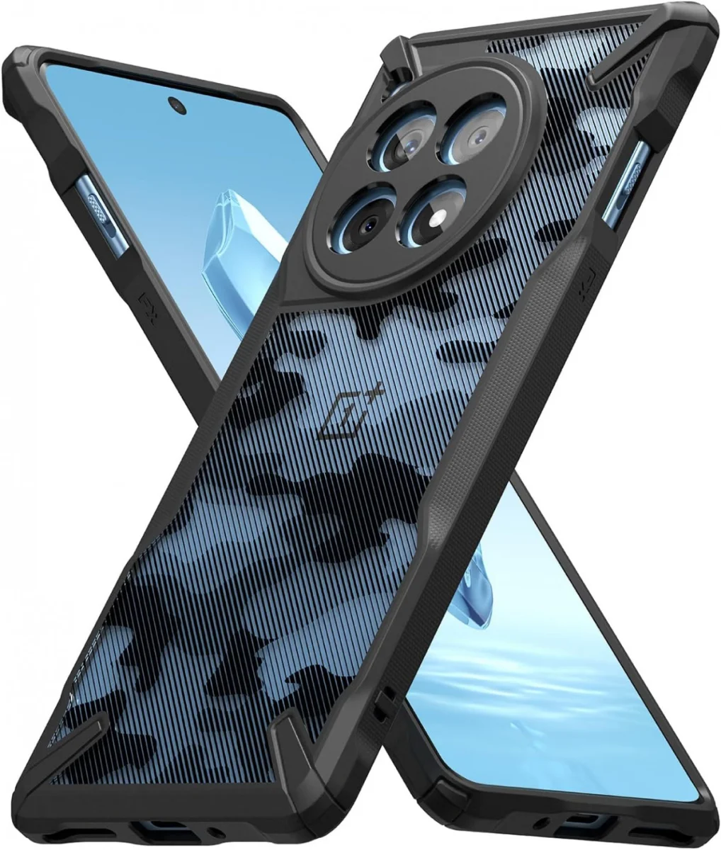 Ringke Fusion X OnePlus 12R Hoesje Back Cover Camo Zwart afbeelding 2