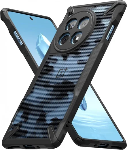 Ringke Fusion X OnePlus 12R Hoesje Back Cover Camo Zwart afbeelding 2