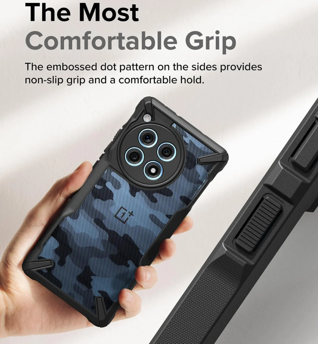 Ringke Fusion X OnePlus 12R Hoesje Back Cover Camo Zwart afbeelding 3