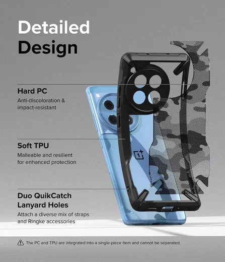 Ringke Fusion X OnePlus 12R Hoesje Back Cover Camo Zwart afbeelding 4
