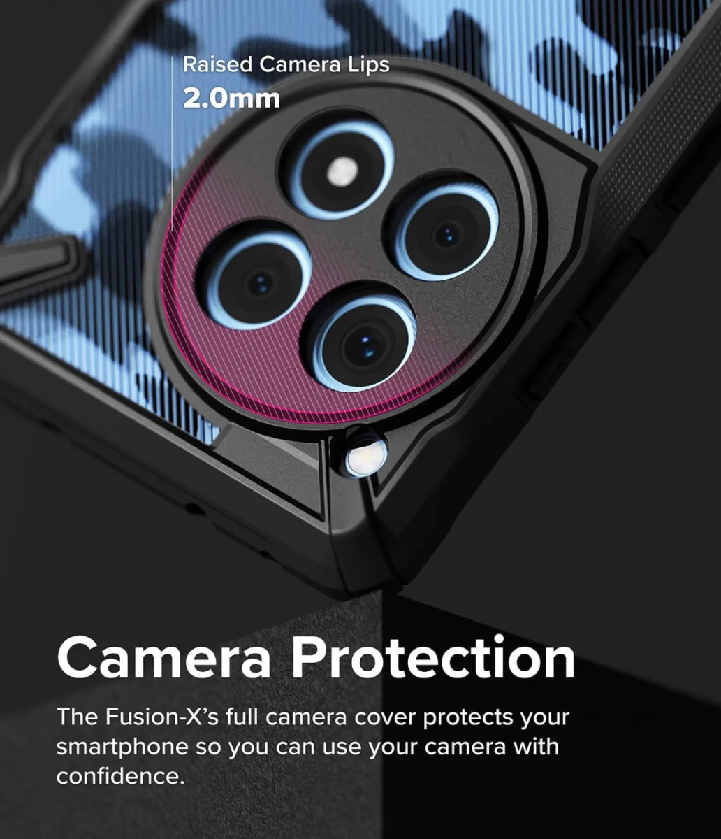 Ringke Fusion X OnePlus 12R Hoesje Back Cover Camo Zwart afbeelding 6