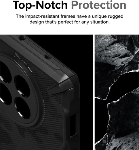 Ringke Fusion X OnePlus 12R Hoesje Back Cover Camo Zwart afbeelding 7