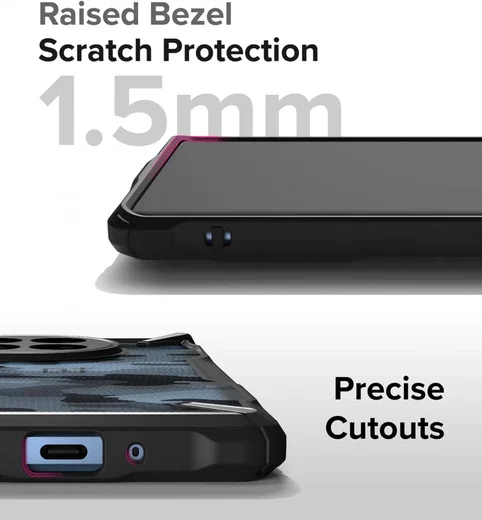 Ringke Fusion X OnePlus 12R Hoesje Back Cover Camo Zwart afbeelding 8