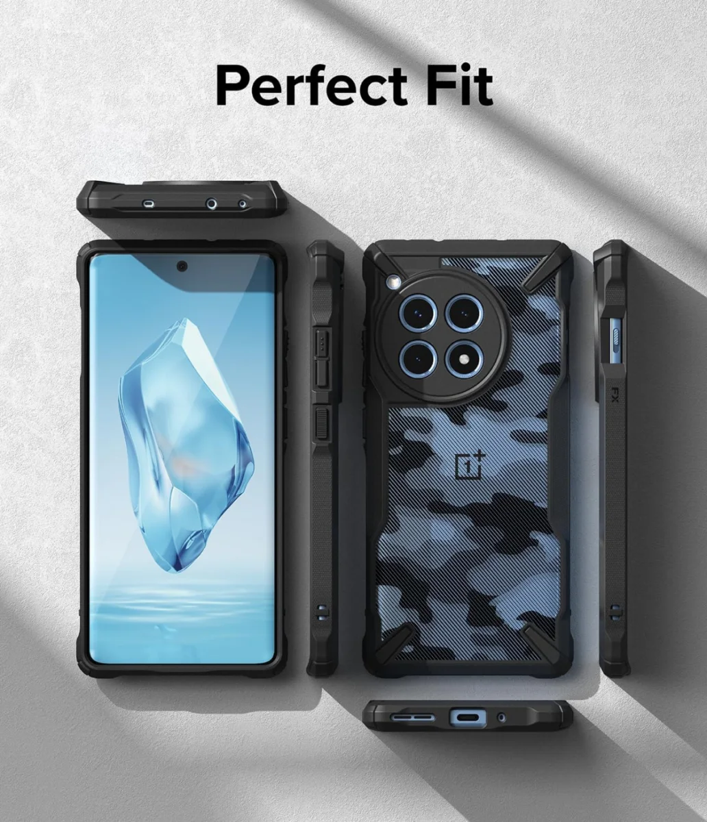 Ringke Fusion X OnePlus 12R Hoesje Back Cover Camo Zwart afbeelding 9
