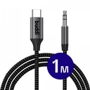 Buddi Flex USB-C naar 3.5mm Jack AUX DAC Audiokabel 1M Zwart