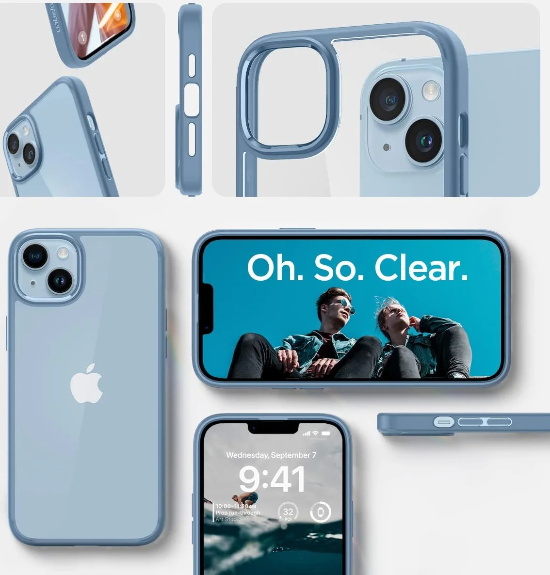 Spigen Ultra Hybrid Apple iPhone 14 Hoesje Back Cover Blauw afbeelding 5