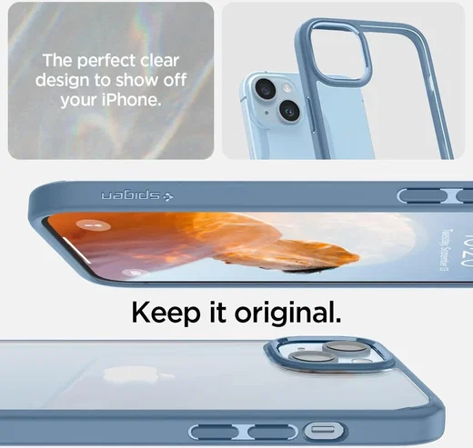 Spigen Ultra Hybrid Apple iPhone 14 Hoesje Back Cover Blauw afbeelding 7