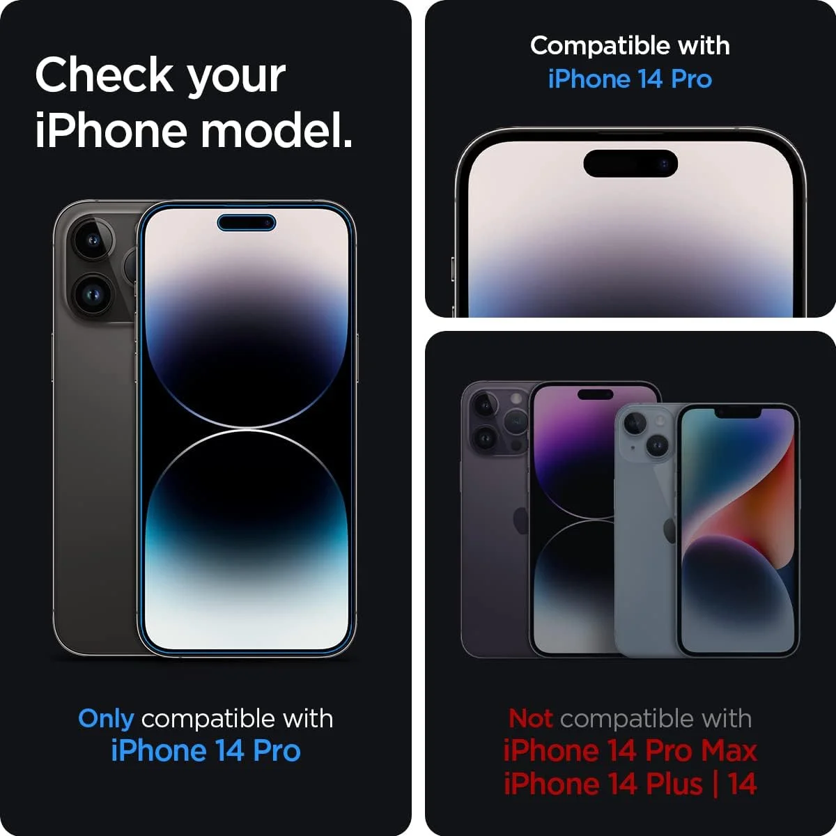 Spigen EZ Fit Glas.tR iPhone 14 Pro Privacy Screen Protector 2-Pack afbeelding 5