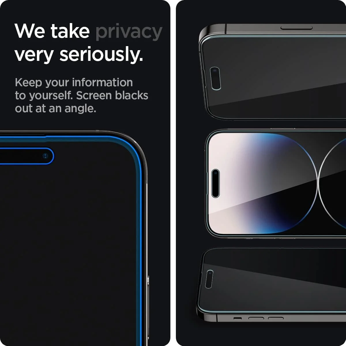 Spigen EZ Fit Glas.tR iPhone 14 Pro Privacy Screen Protector 2-Pack afbeelding 6