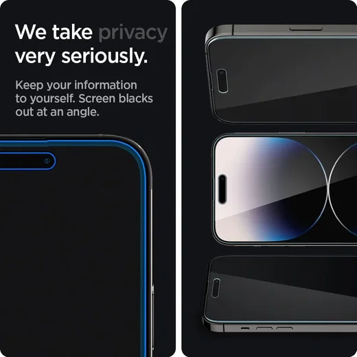 Spigen EZ Fit Glas.tR iPhone 14 Pro Privacy Screen Protector 2-Pack afbeelding 6