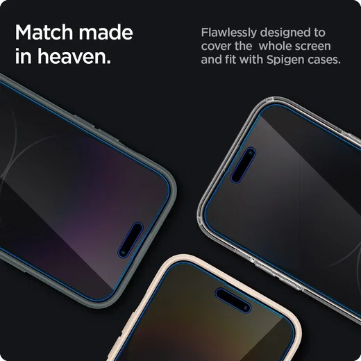 Spigen EZ Fit Glas.tR iPhone 14 Pro Privacy Screen Protector 2-Pack afbeelding 7