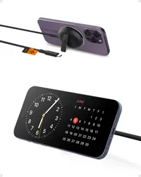 Spigen MagFit Draadloze MagSafe Oplader 15W met Kickstand Zwart afbeelding