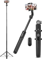 Spigen Universeel Smartphone Tripod Statief / Bluetooth Selfie Stick Zwart afbeelding