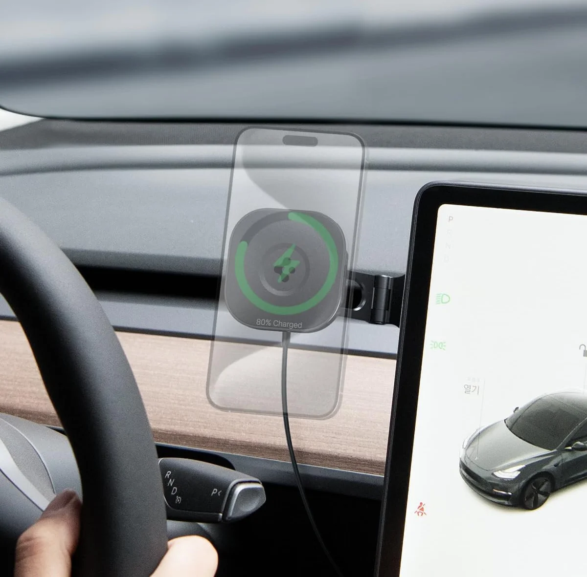 Spigen OneTap MagSafe Telefoonhouder Tesla Model 3/Y/S/X met Draadloos Opladen afbeelding 2