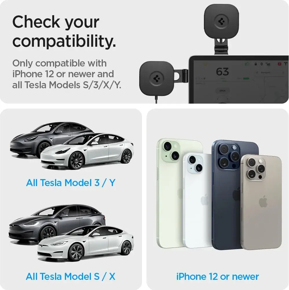 Spigen OneTap MagSafe Telefoonhouder Tesla Model 3/Y/S/X met Draadloos Opladen afbeelding 4