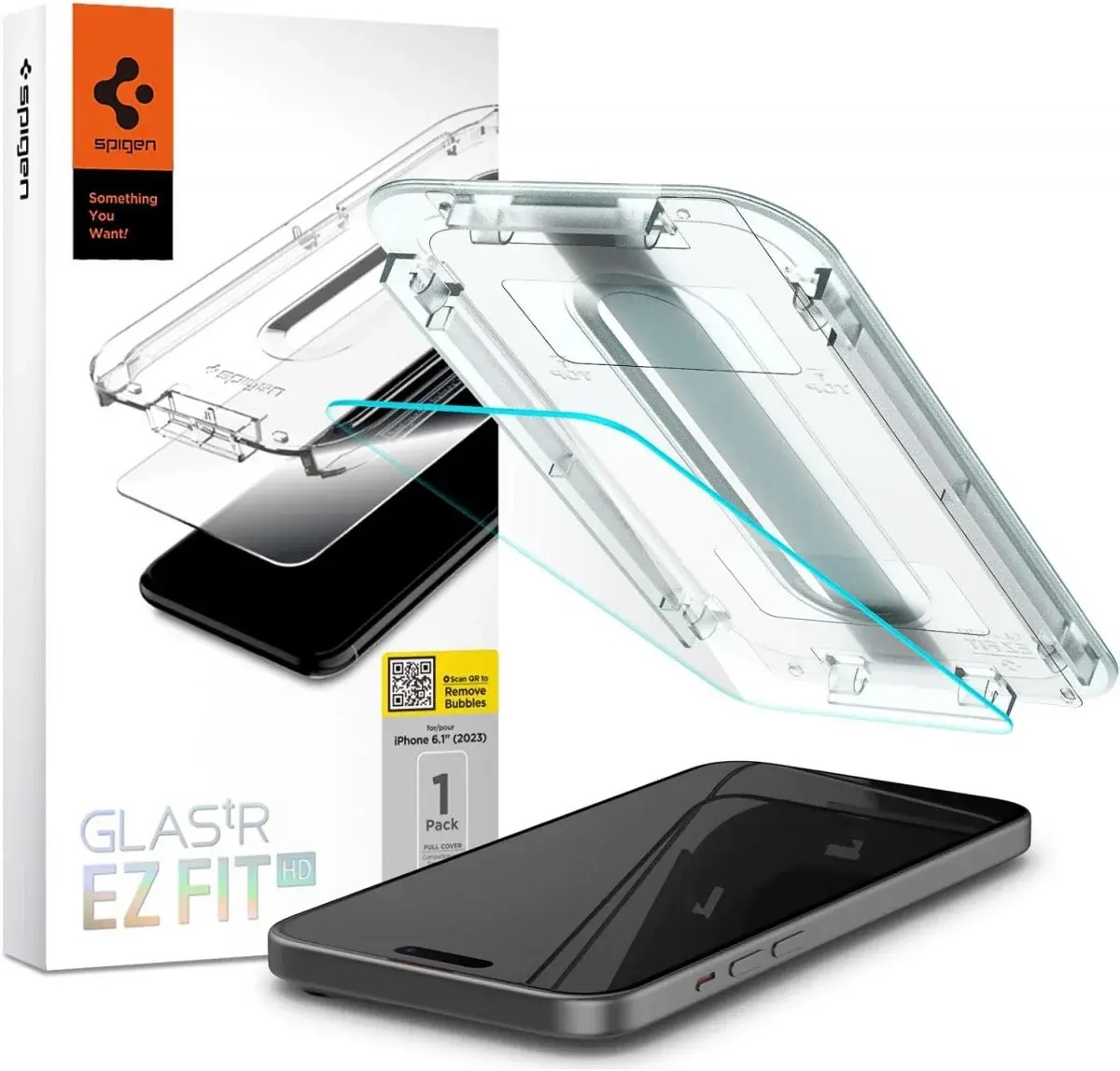 Spigen EZ Fit GLAS.tR Apple iPhone 15 Screen Protector Transparant (1-Pack) afbeelding 1
