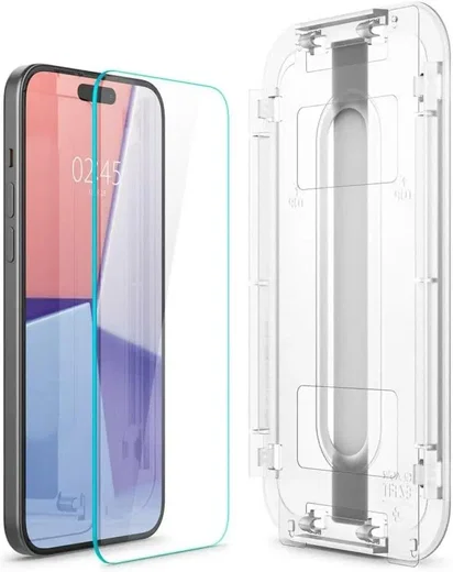 Spigen EZ Fit GLAS.tR Apple iPhone 15 Screen Protector Transparant (1-Pack) afbeelding 9