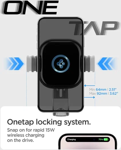 Spigen OneTap Telefoonhouder Auto Raam/Dashboard met Draadloos Opladen 15W afbeelding 3
