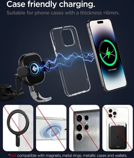 Spigen OneTap Telefoonhouder Auto Raam/Dashboard met Draadloos Opladen 15W afbeelding 4