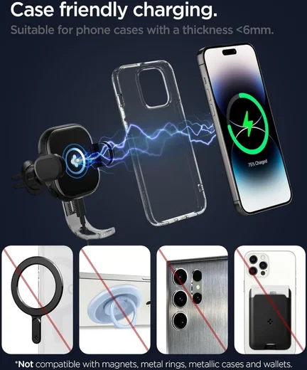 Spigen OneTap Telefoonhouder Auto Ventilatierooster met Draadloos Opladen 15W afbeelding 7