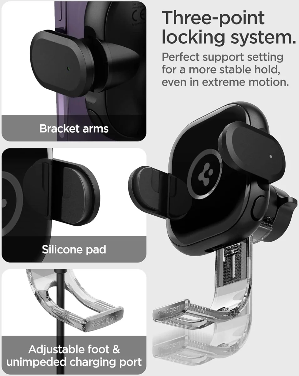 Spigen OneTap Telefoonhouder Auto Ventilatierooster met Draadloos Opladen 15W afbeelding 5