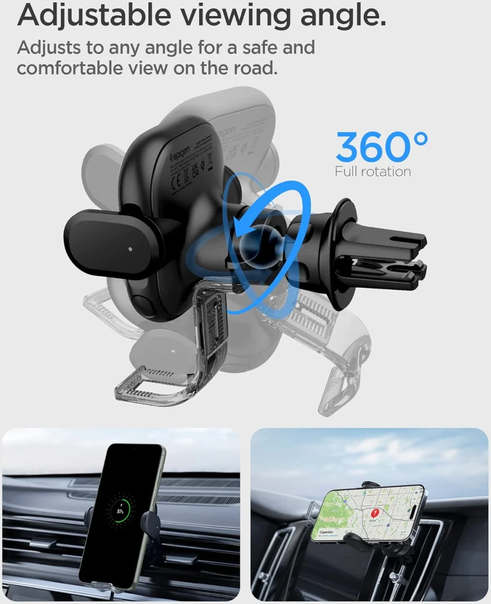 Spigen OneTap Telefoonhouder Auto Ventilatierooster met Draadloos Opladen 15W afbeelding 4
