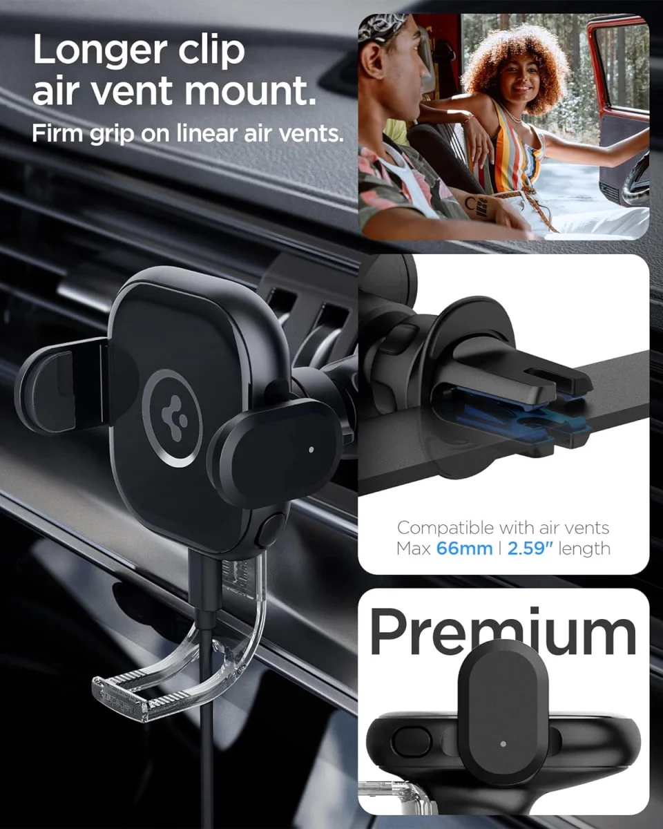 Spigen OneTap Telefoonhouder Auto Ventilatierooster met Draadloos Opladen 15W afbeelding 6
