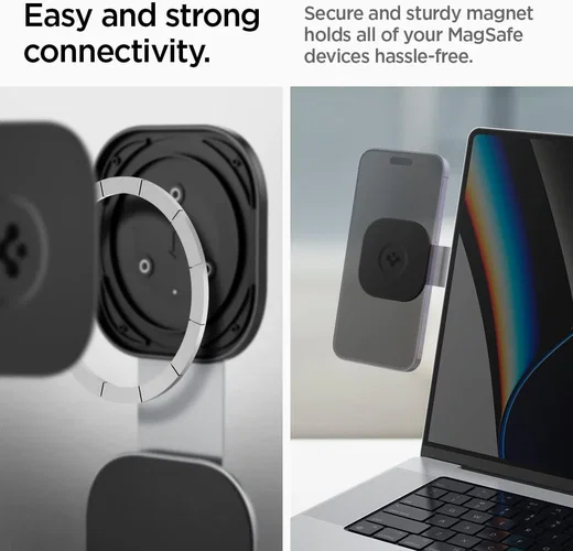 Spigen S312 OneTap MagSafe Telefoonhouder voor MacBook/Laptop/Monitor Zilver afbeelding 5