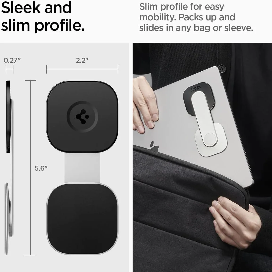 Spigen S312 OneTap MagSafe Telefoonhouder voor MacBook/Laptop/Monitor Zilver afbeelding 6