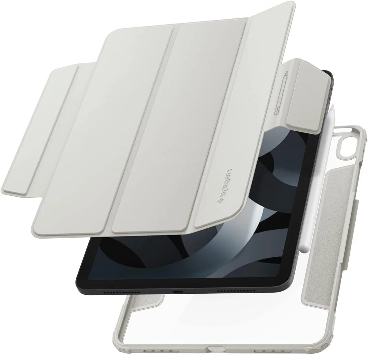 Spigen AirSkin Pro iPad Air 10.9 (2022/2020) Hoes Book Case Grijs afbeelding 1