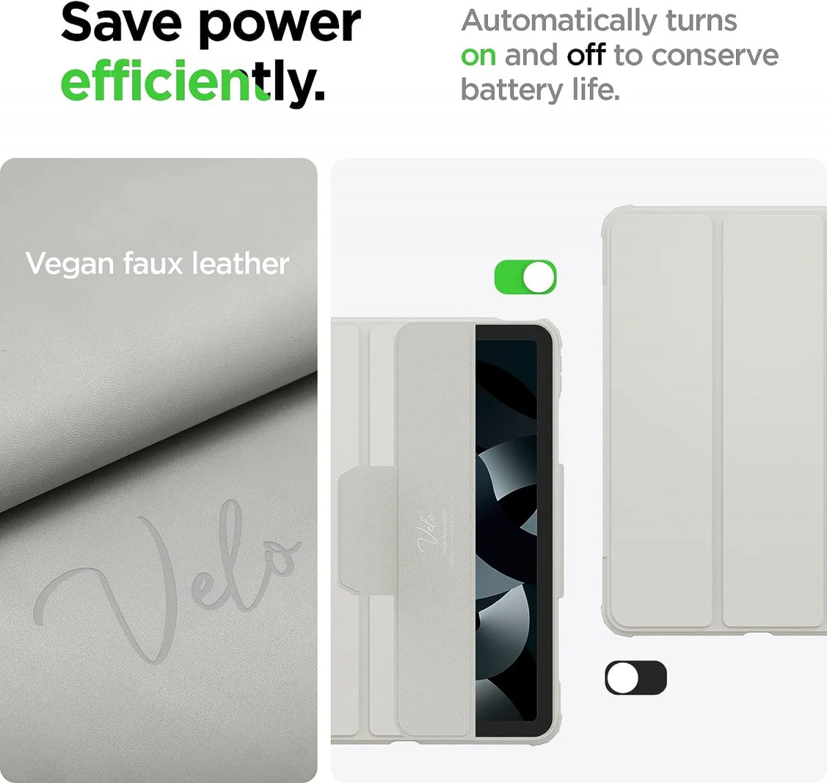 Spigen AirSkin Pro iPad Air 10.9 (2022/2020) Hoes Book Case Grijs afbeelding 3