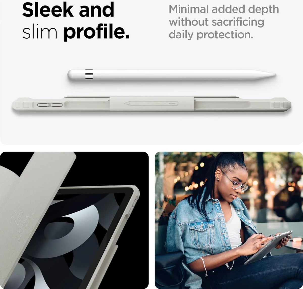 Spigen AirSkin Pro iPad Air 10.9 (2022/2020) Hoes Book Case Grijs afbeelding 5