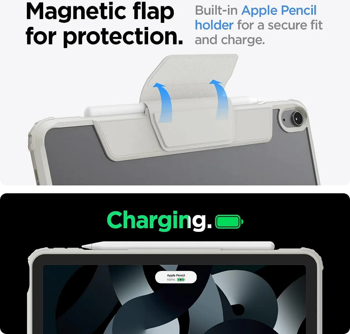 Spigen AirSkin Pro iPad Air 10.9 (2022/2020) Hoes Book Case Grijs afbeelding 6