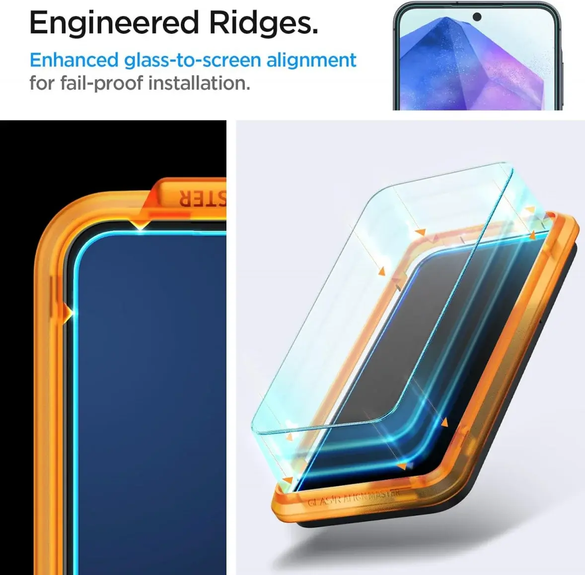 Spigen AlignMaster Samsung Galaxy A55 Tempered Glass (2-Pack) afbeelding 5