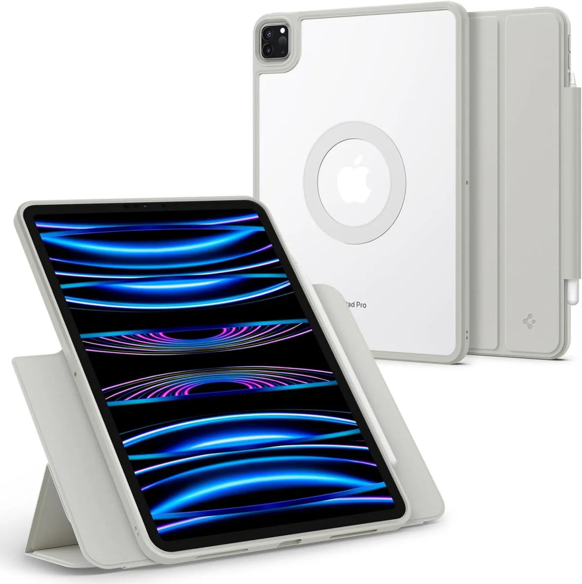 Spigen AirSkin Pro OneTap iPad Pro 11 (2022/2021/2020/2018) Hoes Book Case Grijs afbeelding 1