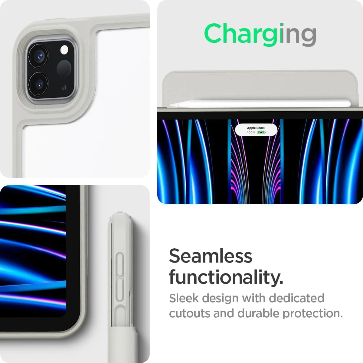 Spigen AirSkin Pro OneTap iPad Pro 11 (2022/2021/2020/2018) Hoes Book Case Grijs afbeelding 5