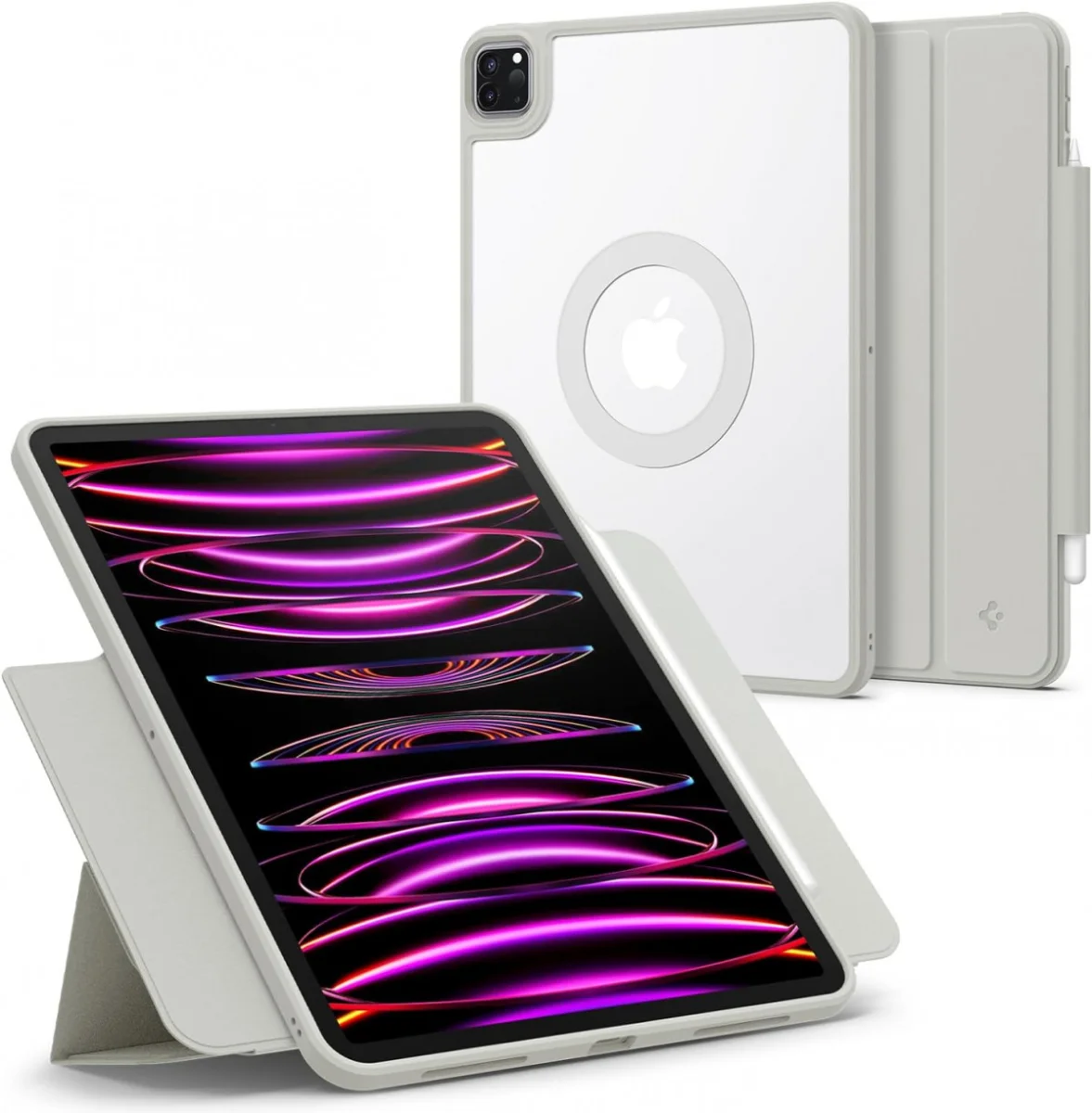 Spigen AirSkin Pro OneTap iPad Pro 12.9 (2022/2021/2020/2018) Hoes Grijs afbeelding 1