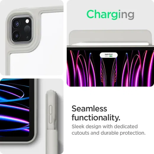 Spigen AirSkin Pro OneTap iPad Pro 12.9 (2022/2021/2020/2018) Hoes Grijs afbeelding 5