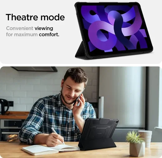 Spigen Rugged Armor Pro iPad Air 10.9 (2022/2020) Hoes Book Case Zwart afbeelding 5
