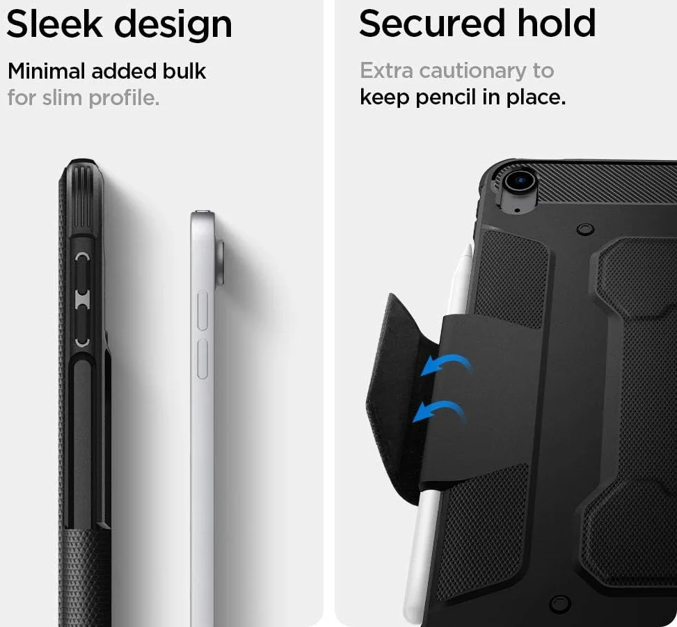 Spigen Rugged Armor Pro iPad Air 10.9 (2022/2020) Hoes Book Case Zwart afbeelding 7