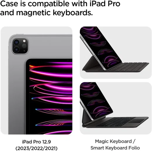 Spigen Thin Fit Pro iPad Pro 12.9 (2022/2021) Hoes Back Cover Zwart afbeelding 3