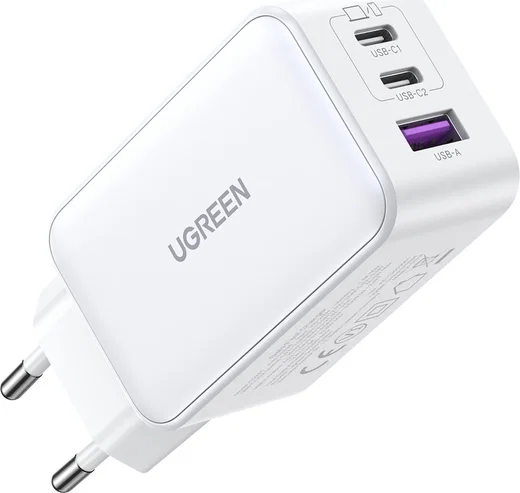 UGREEN Nexode 3-in-1 Snellader GaN 65W met 2x USB-C en 1x USB-A Wit afbeelding 10