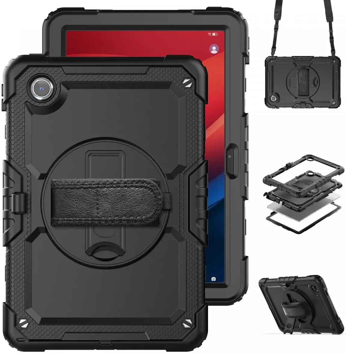 Lenovo Tab M11 / K11 Hoes met Screen Protector en Handriem Zwart afbeelding 2