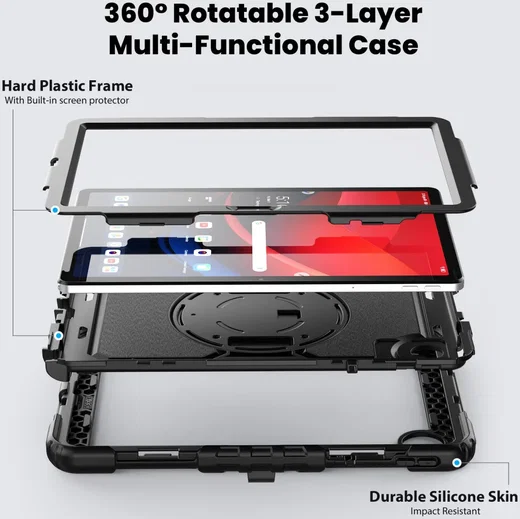 Lenovo Tab M11 / K11 Hoes met Screen Protector en Handriem Zwart afbeelding 4