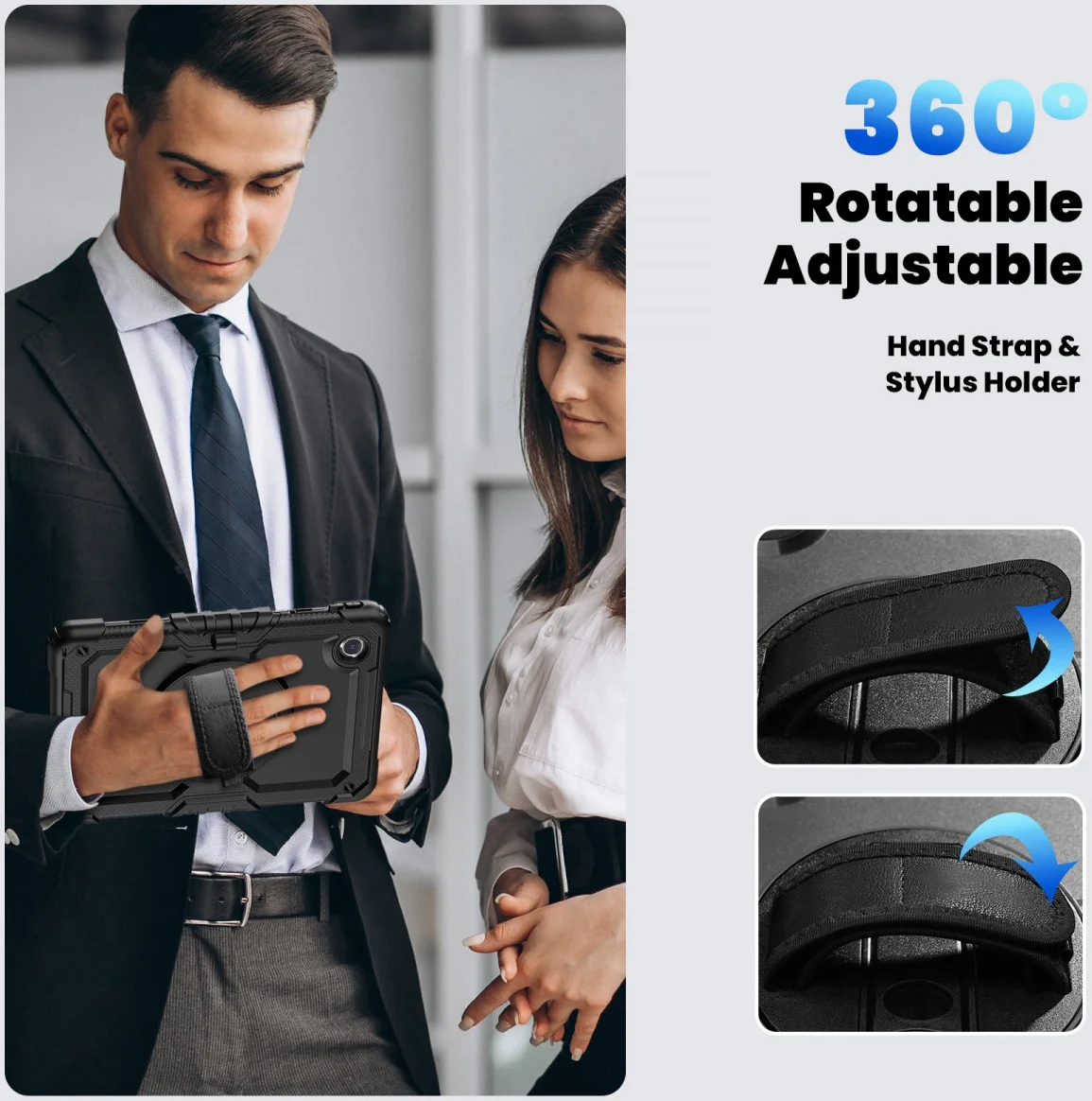 Lenovo Tab M11 / K11 Hoes met Screen Protector en Handriem Zwart afbeelding 6