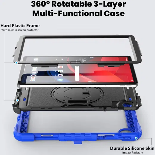 Lenovo Tab M11 / K11 Hoes met Screen Protector en Handriem Blauw afbeelding 4